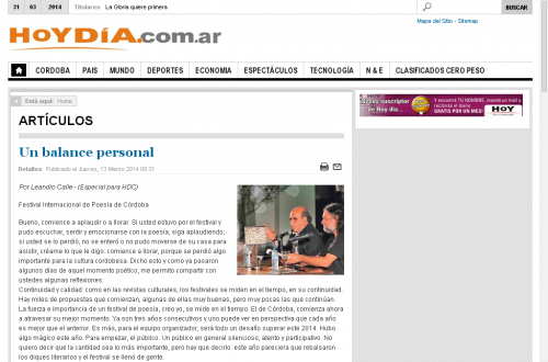 nota hoy dia cba